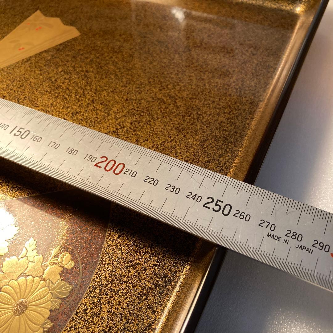 お値下げ　輪島塗　蒔絵　扇面　梨地　長手盆　お盆