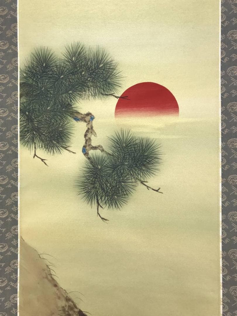 【真作】国井幸雪/鶴図/ツル図/鳥図/掛軸/名家伝来/AD-772