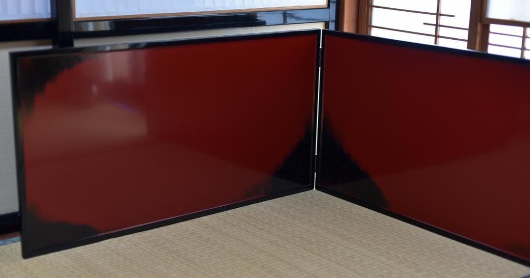 大特価、塗風炉先屛風　静　寛作　【極上品】お茶道具/共箱