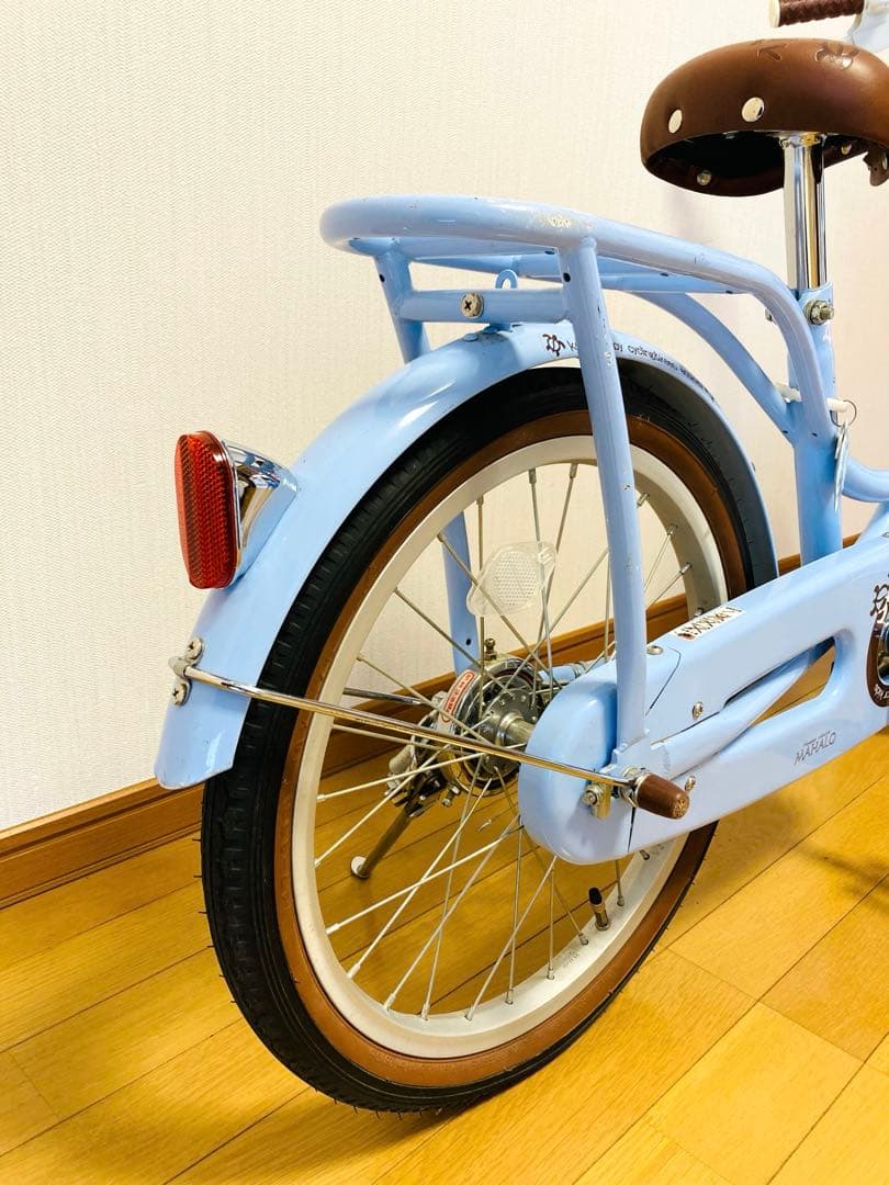 【引き取り限定】子供用自転車　マハロキッズ　18型　水色　駒あり