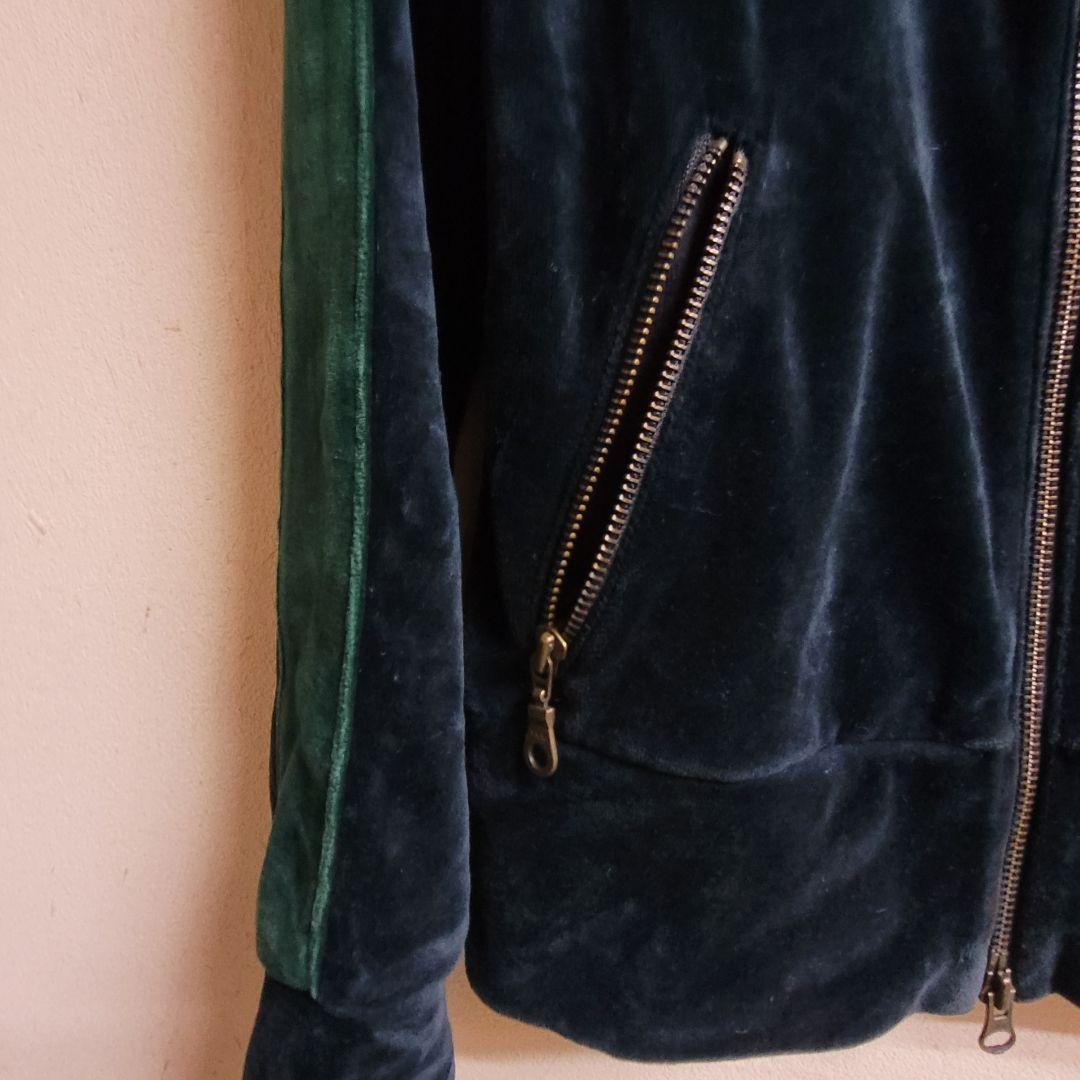 美品グラニフXS　ダークグリーン ベロアトラックジャケット