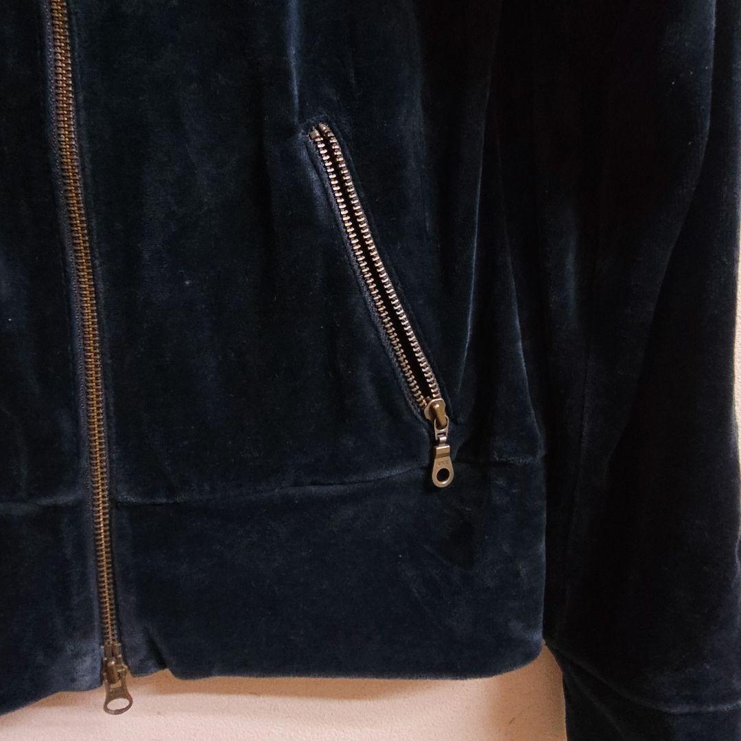 美品グラニフXS　ダークグリーン ベロアトラックジャケット