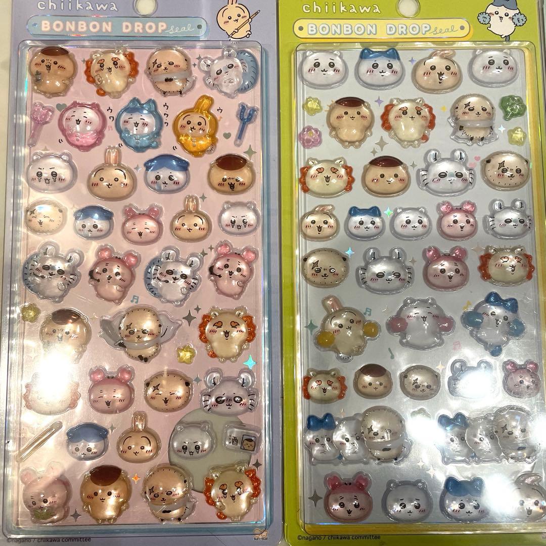 正規品ボンボンドロップシール　サンリオ、ちいかわ/ プクキラシールの7点セット