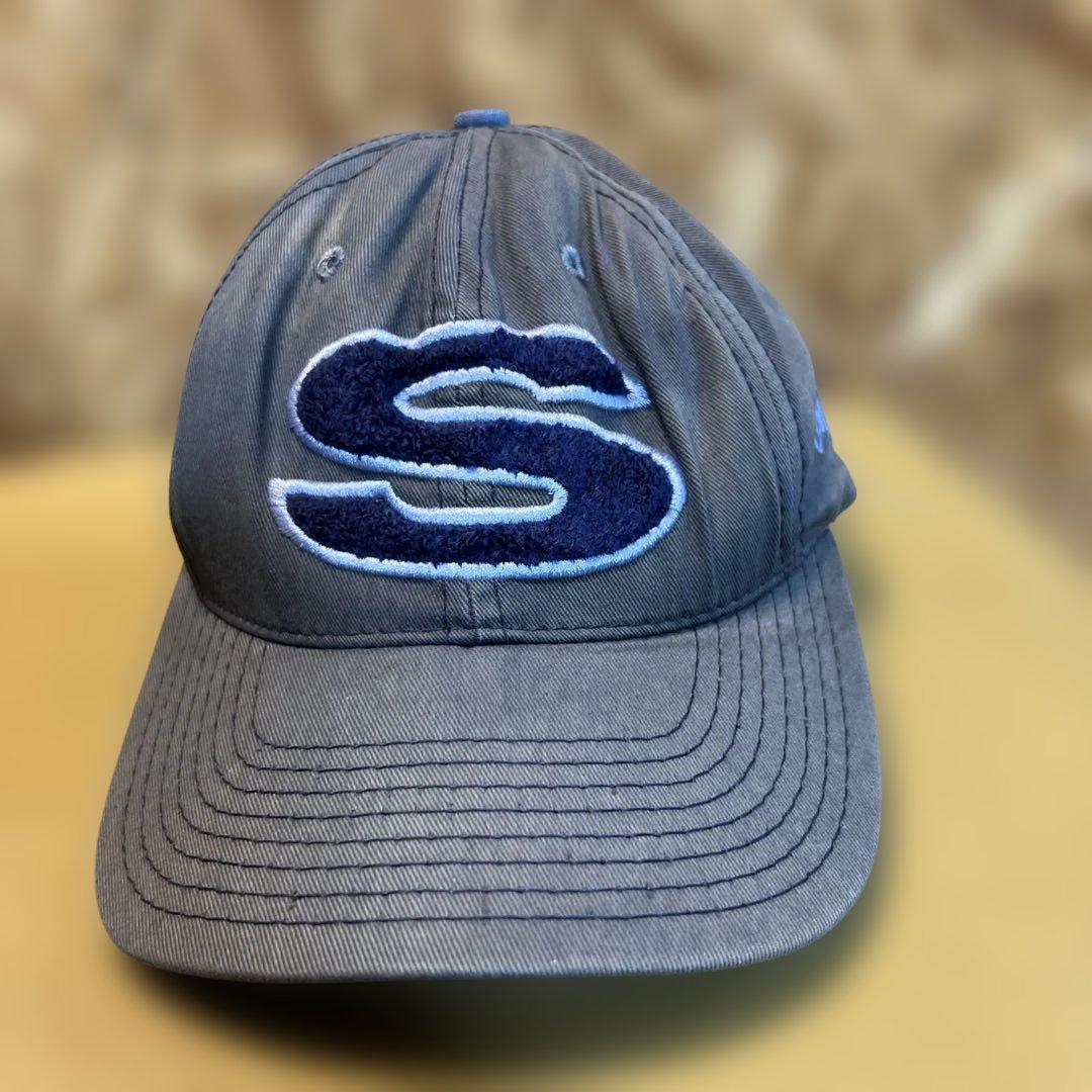 old Stussy 刺繍のSロゴ グレーキャップUSA 80s ヴィンテージ