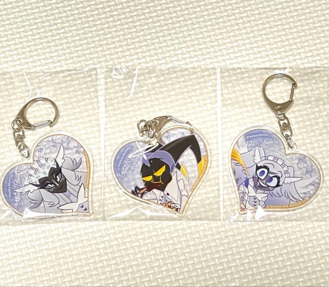 ハズビンホテル アダム セラ エミリー ハートキーホルダー スクエア缶ケース