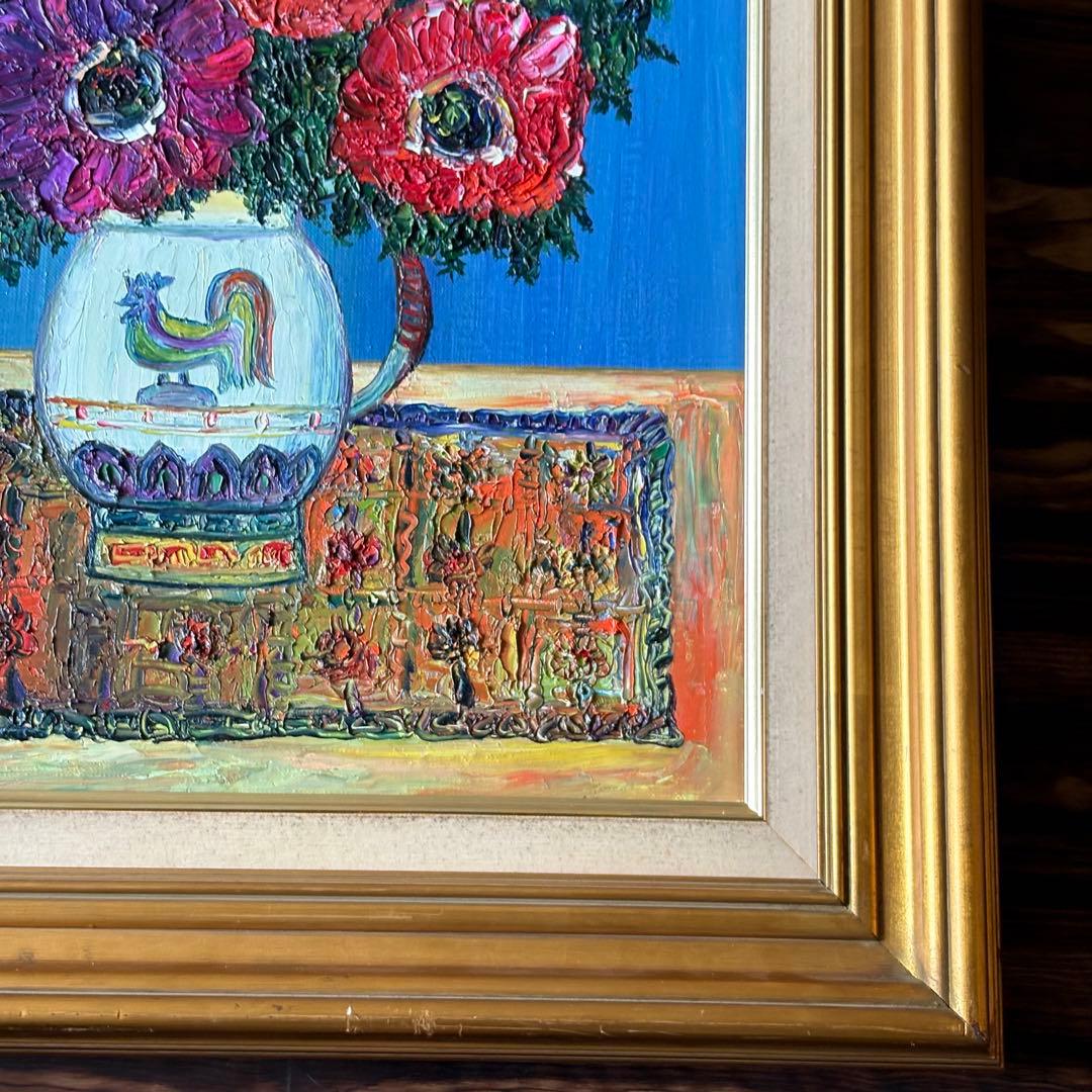 絵画 K.TAKAISHI 高石国夫 油絵 油彩 花 花瓶 静物画 洋画 C
