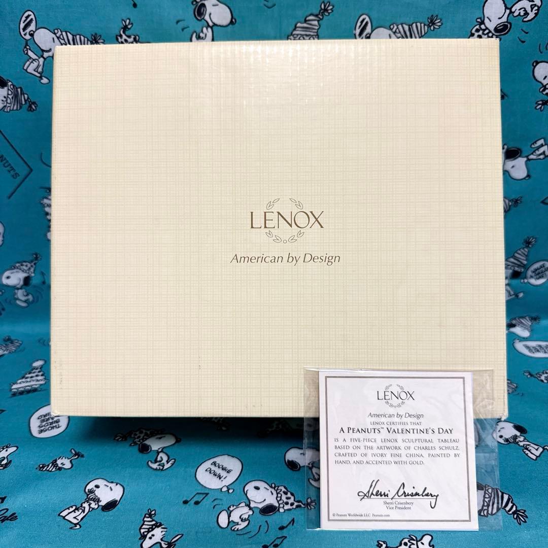 スヌーピー LENOX 陶器 海外 置物 バレンタイン 4点セット