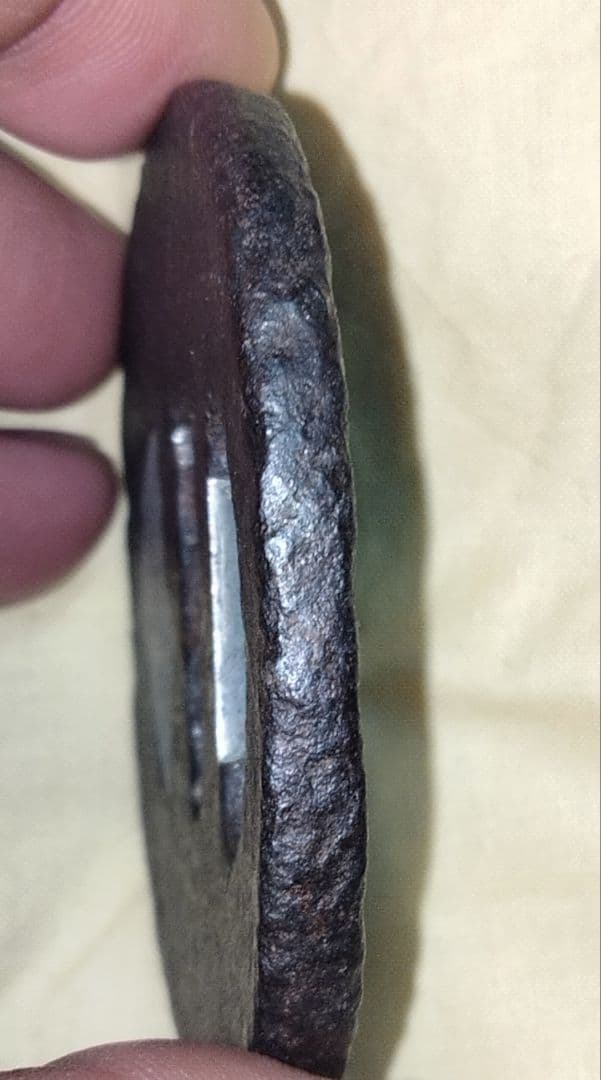 ♦最終価格♦鉄鍔　鐔(笠文図　大野)桃山〜江戸時代　 保存刀装具鑑定書と箱付き