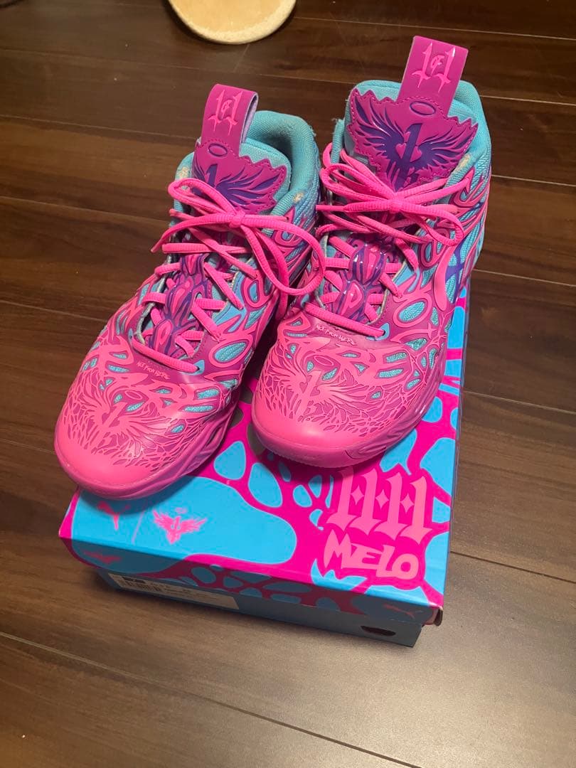 値下げ交渉⭕️ バスケシューズ ラメロボール プーマ MB.4 /ブルー 箱付き