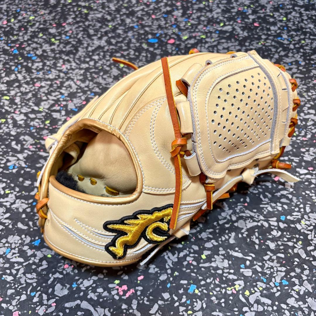 RYUリュウ 軟式硬式兼用 グローブ クリーム 内野用 内野手用 ゴールドヘリ革