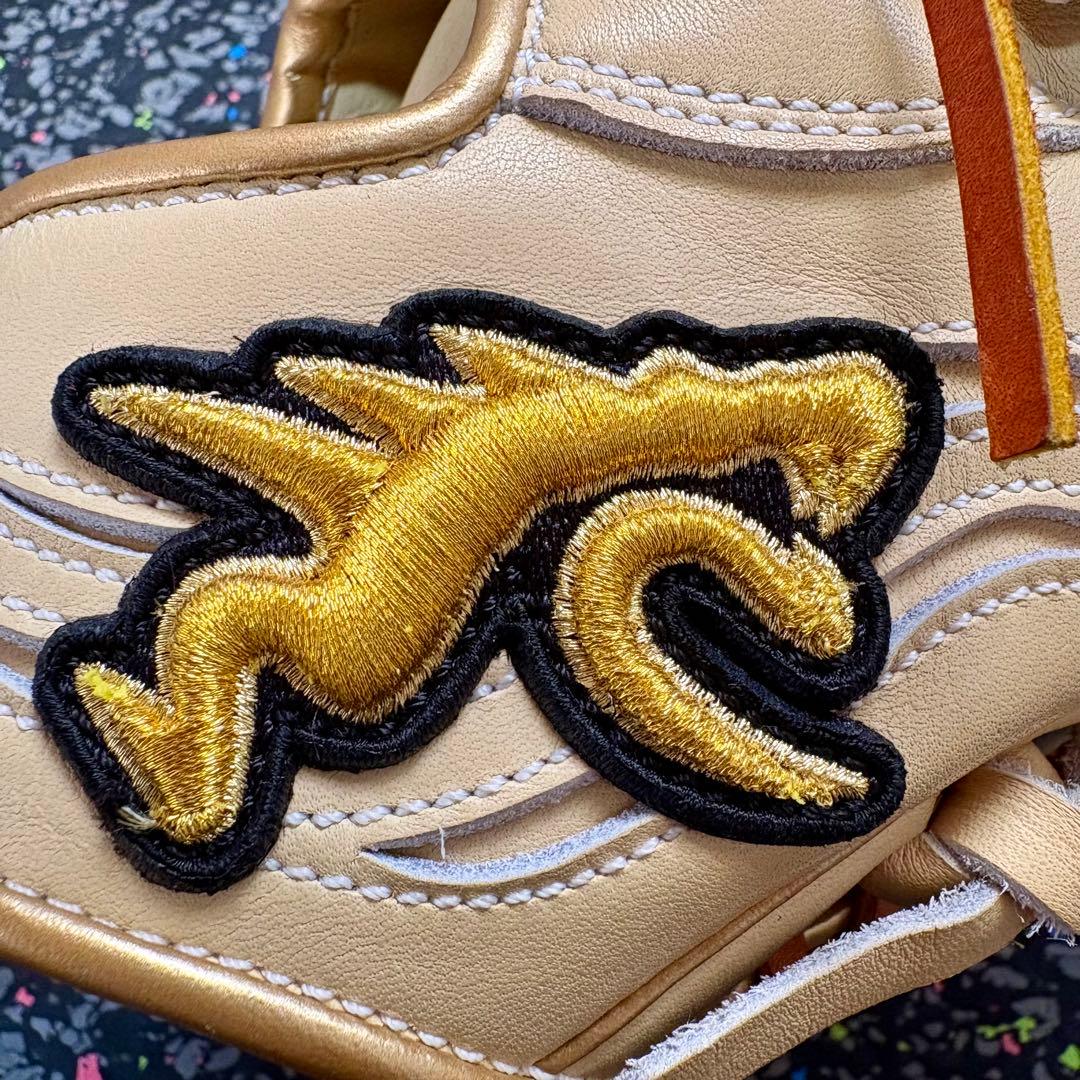 RYUリュウ 軟式硬式兼用 グローブ クリーム 内野用 内野手用 ゴールドヘリ革