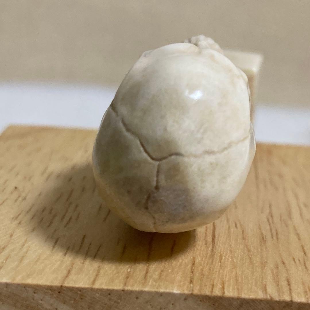 天然素材　アンティーク　髑髏彫刻　根付　置物