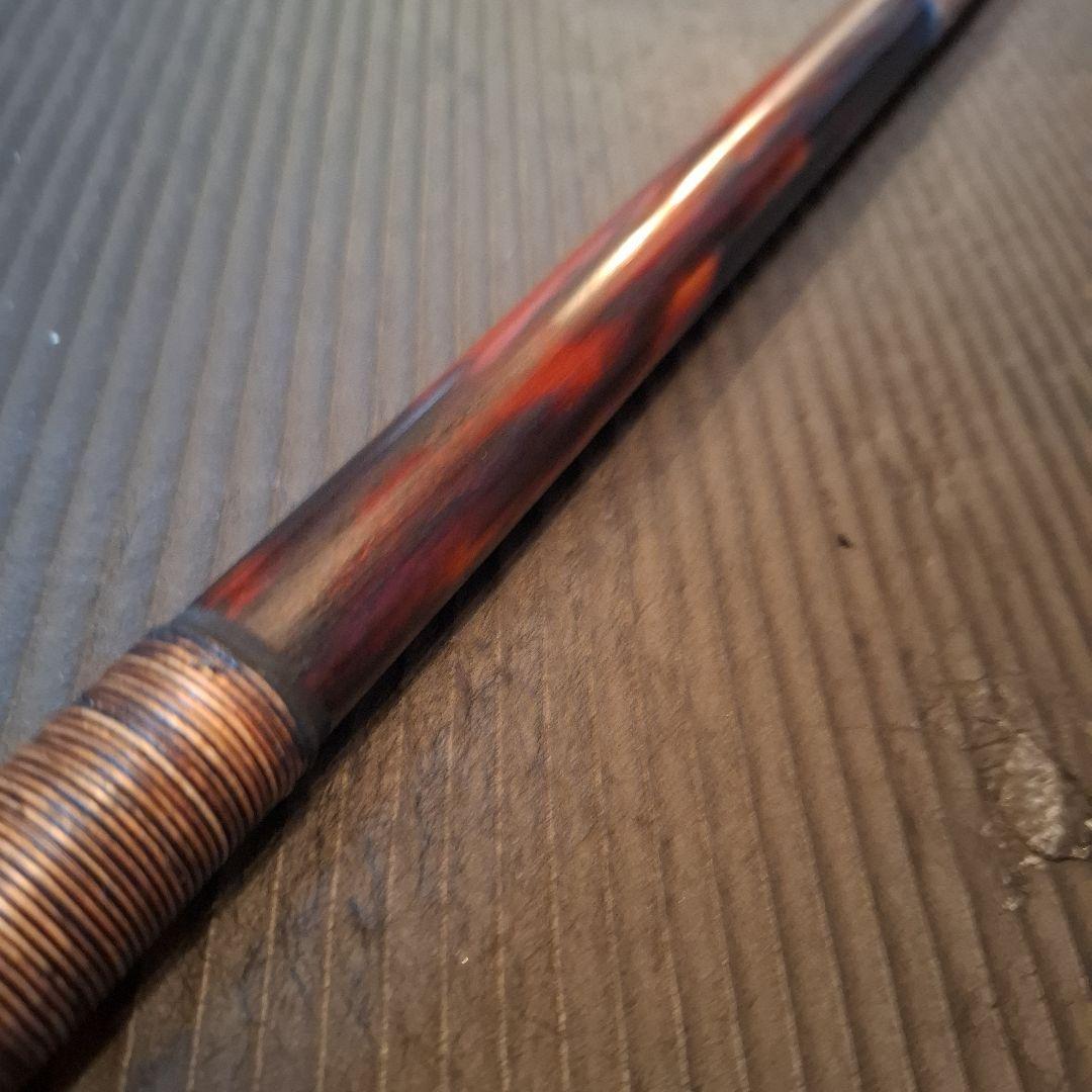 篠笛　古典調　7穴　四本調子　天地胴籐巻き　燻風仕上げ