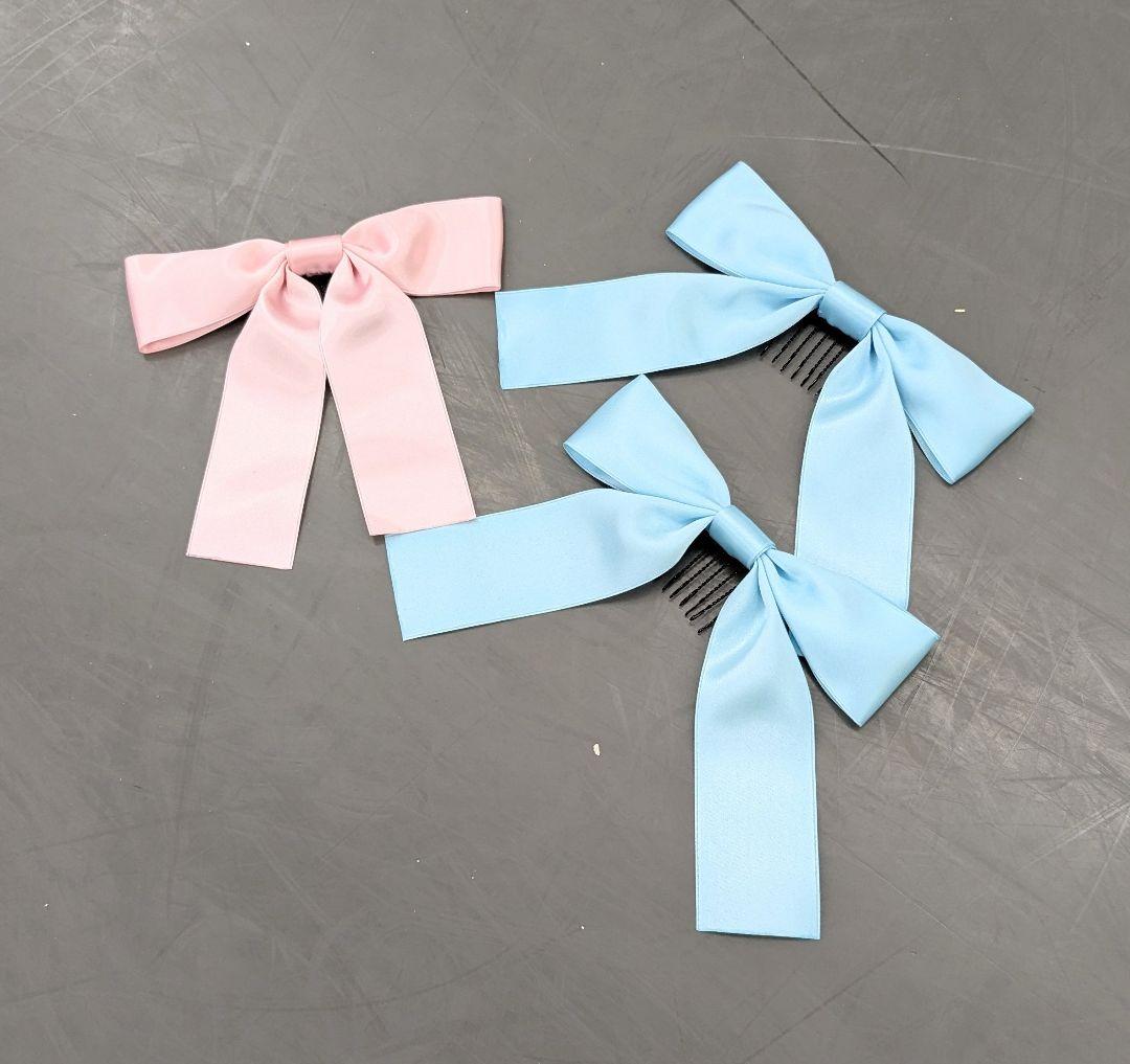 バレエ衣裳/キッズ ピンク&水色3着セット　頭飾り付き