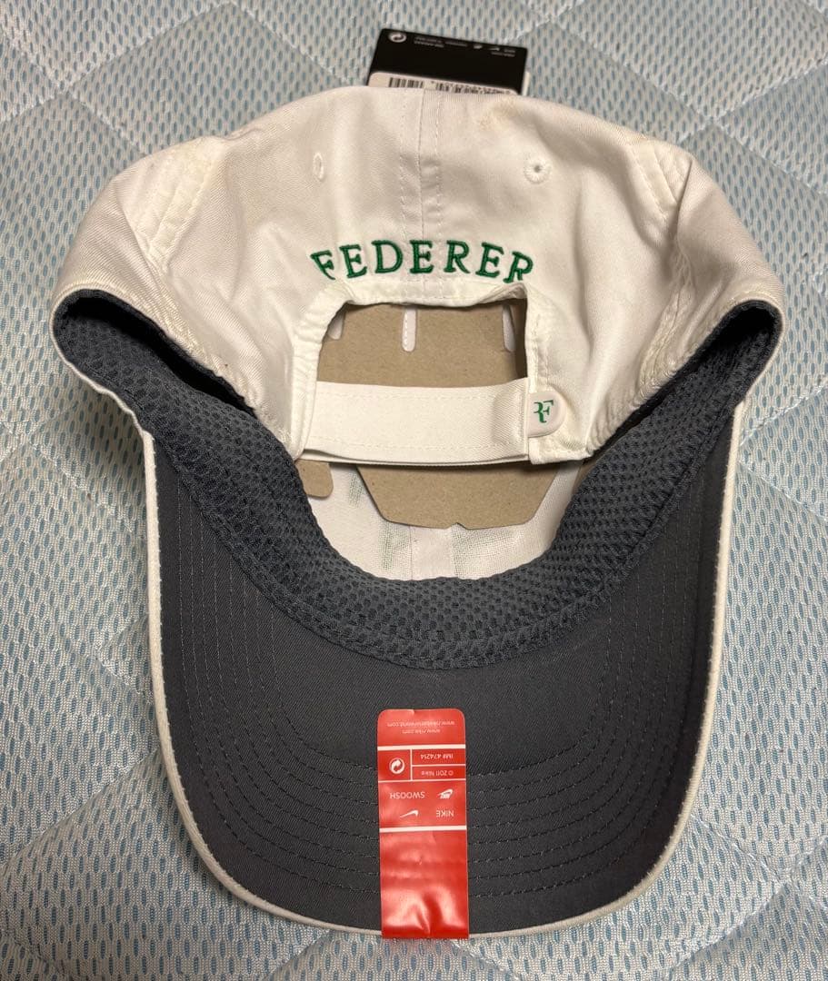 NIKE RFロゴ刺繍CAP 白/緑 フェデラーモデル キャップ 新品・タグ付き