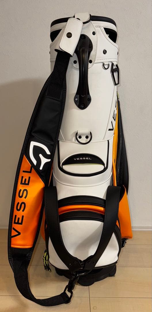 Vessel キャディバッグ プライムスタッフ　白/黒/オレンジ