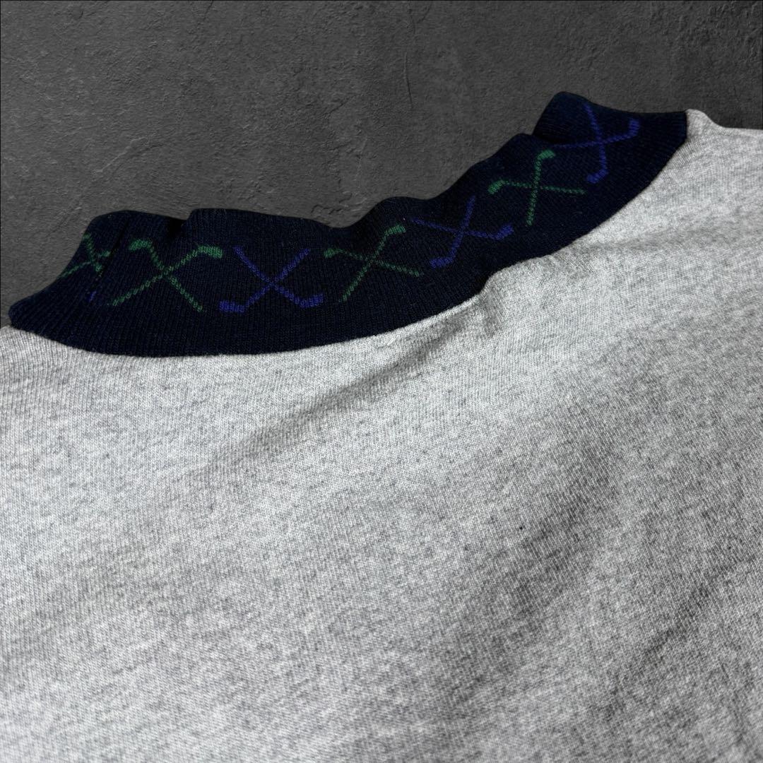 NEW VINTAGE GOLF NVG ジャガード モックネック ゴルフ L