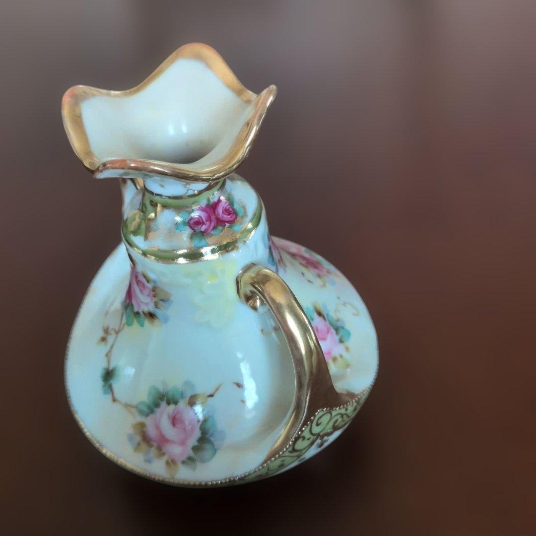 オールドノリタケ（ニッポン印）両手付薔薇花瓶