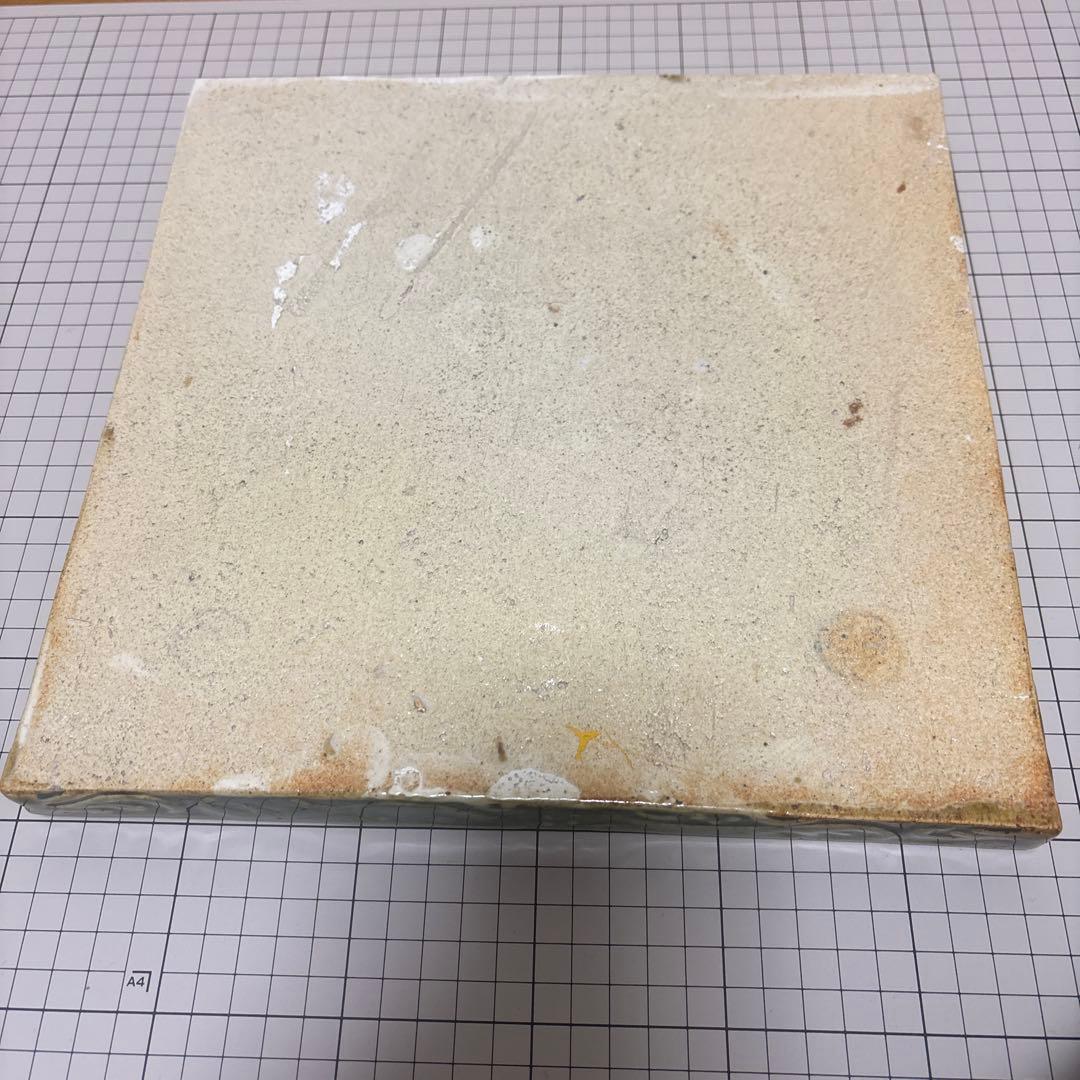 茶道具　陶器 陶板、水差し セット手描き 魚のモチーフ