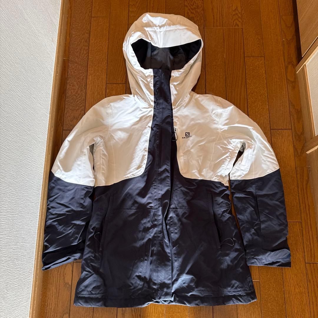 【一度だけ着用】Salomon スキーウェア ホワイト/ネイビー