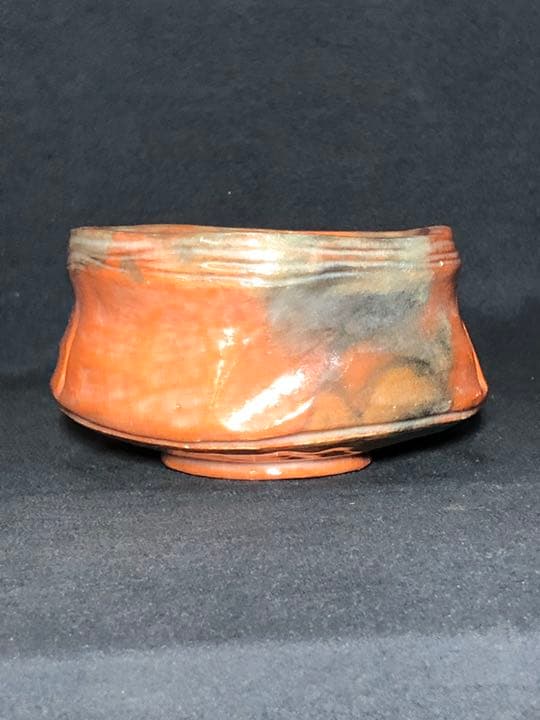 【茶道具】和楽造 赤楽沓形茶碗 抹茶碗 茶碗A325