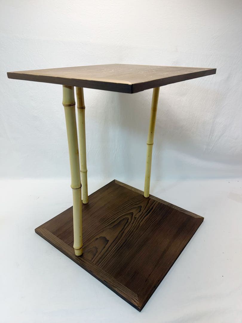 ほぼ未使用 茶道具 玄々斎好写 五行棚 焼杉 と茶道具 紅桜 建水2点まとめて