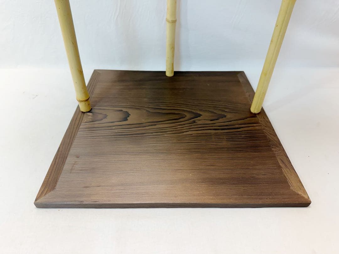 ほぼ未使用 茶道具 玄々斎好写 五行棚 焼杉 と茶道具 紅桜 建水2点まとめて