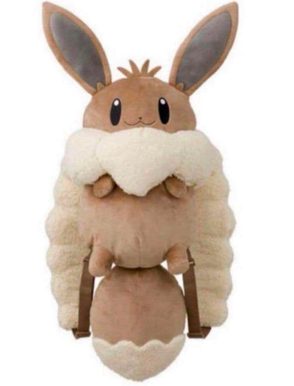 イーブイリュック　ぬいぐるみ　イーブイ　ボタン　　ポケセン