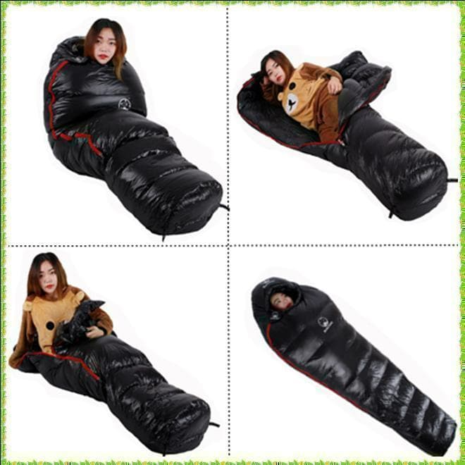 ✨後悔しない寝袋選び✨アウトドア　マミー型寝袋　ダウンシュラフ　ブルー 1000