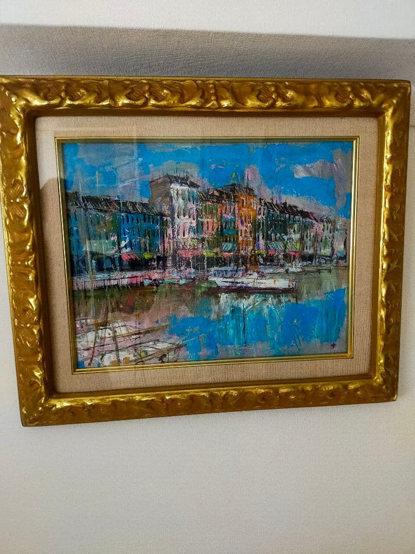 港の風景 油彩画 6f　[脇田　洋](オン　フルール)特価 ¥20000~!!