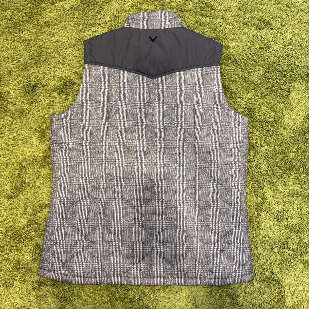 Callaway キャロウェイ 中綿ベスト グレンチェック柄 グレー LLサイズ