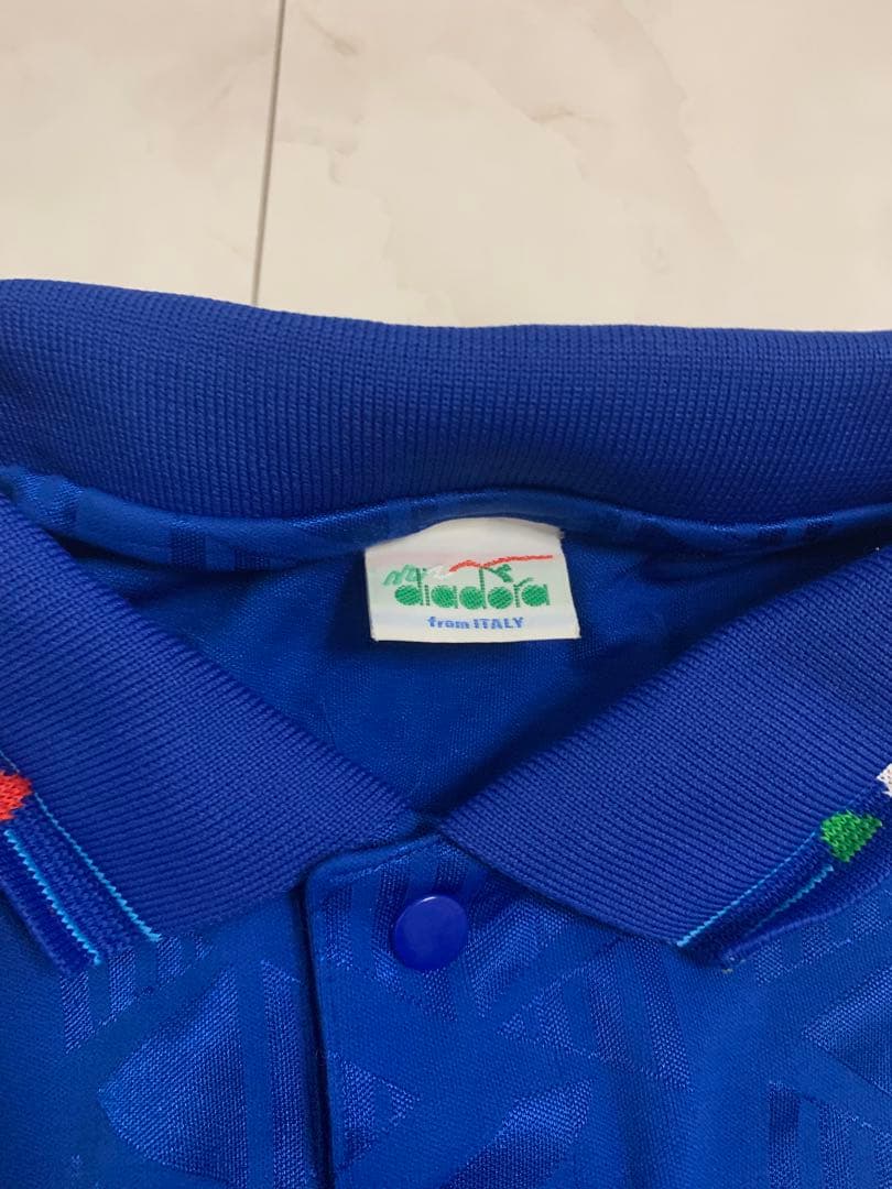 diadora 青 イタリア　94年ワールドカップ　レプリカ　サッカーウェア