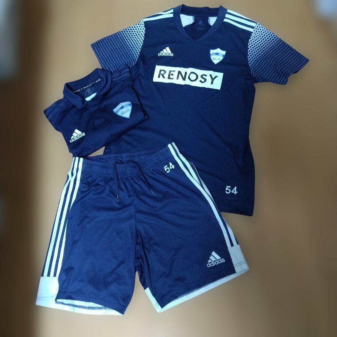 adidasアディダス青山学院大学サッカー部練習着移動着上下ポロシャツＬサイズ