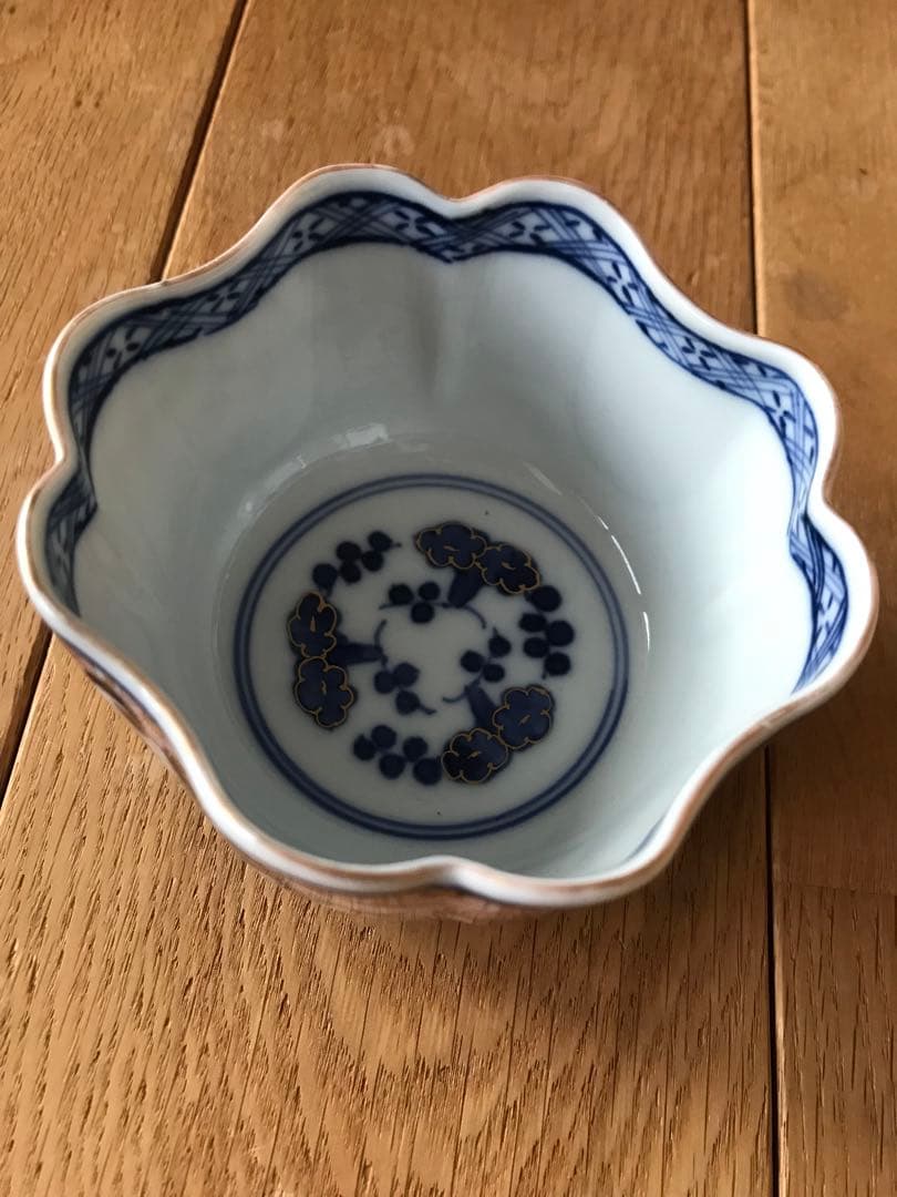 大皿　2枚　骨董品　大聖寺伊万里　古伊万里　伊万里　色絵　金彩　向付　5客