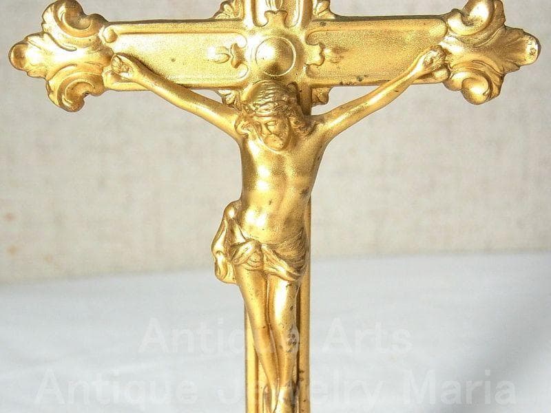 c1588 アール・ヌーヴォー アメリカ アンティーク 自立クロス 16.5cm