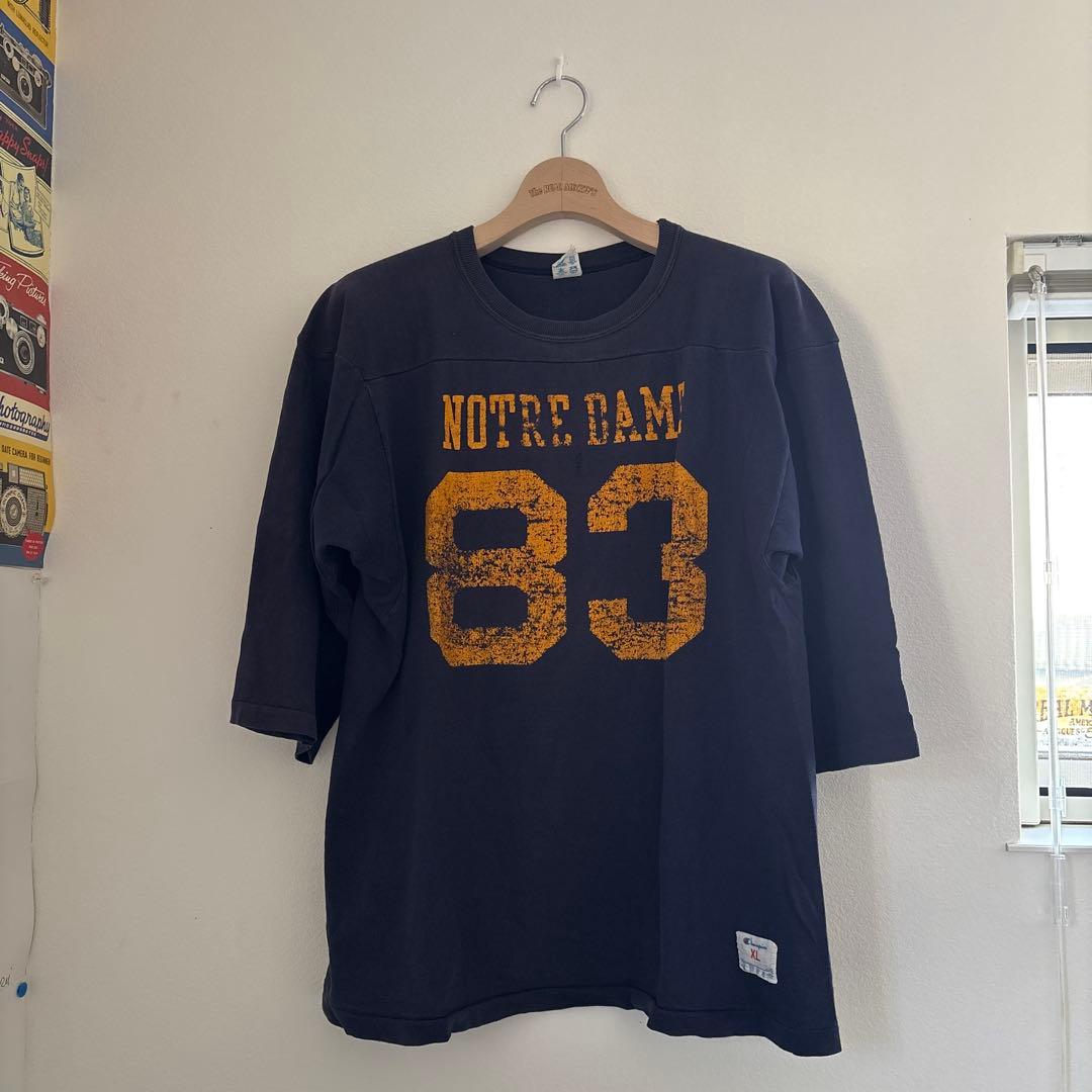 値下げ　チャンピオン　NOTRE DAME 8〜90年代 ネイビー　tシャツ