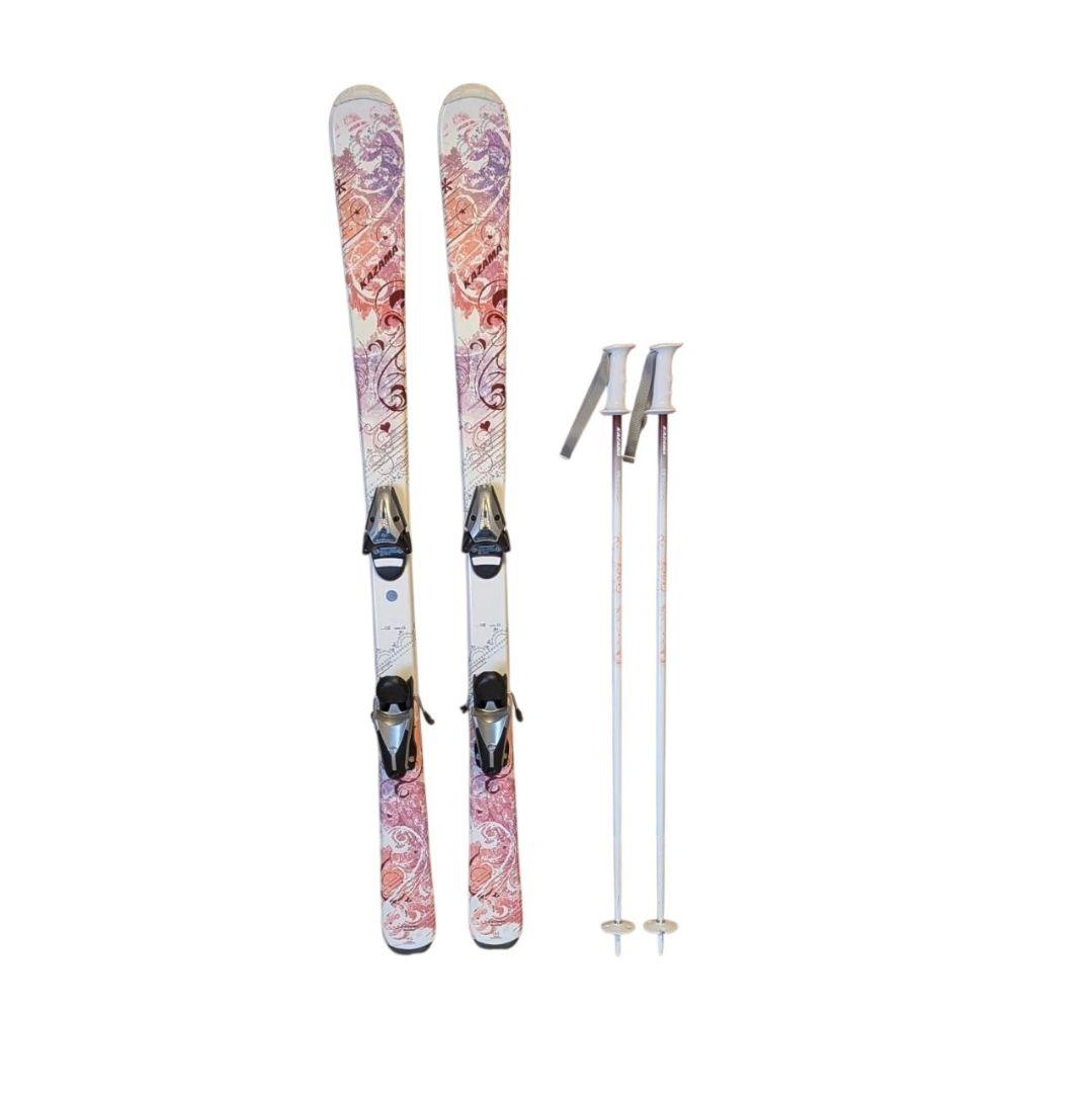 KAZAMA 145cm ジュニアスキー 板 ビンディング ストック 3点セット