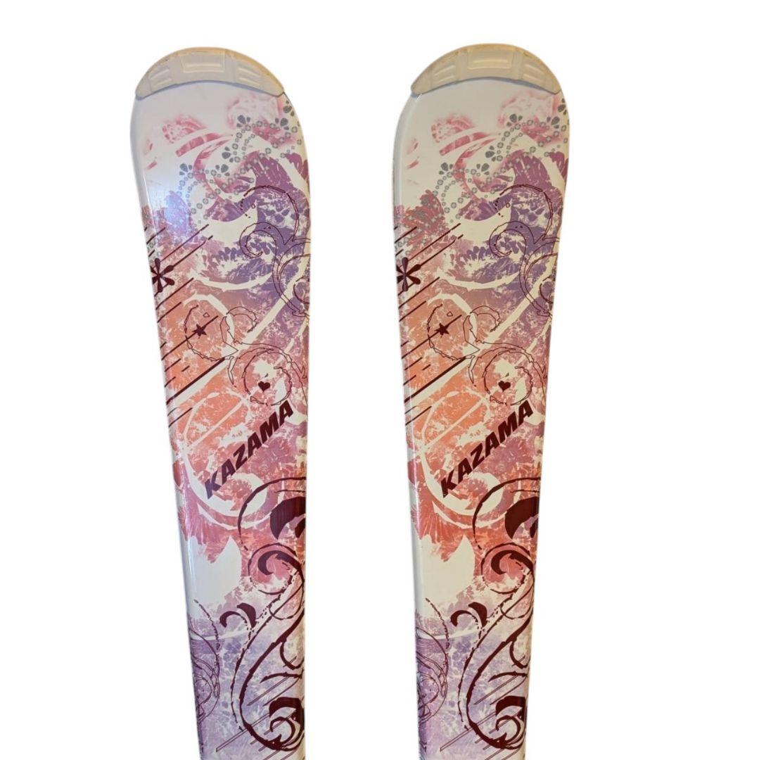 KAZAMA 145cm ジュニアスキー 板 ビンディング ストック 3点セット