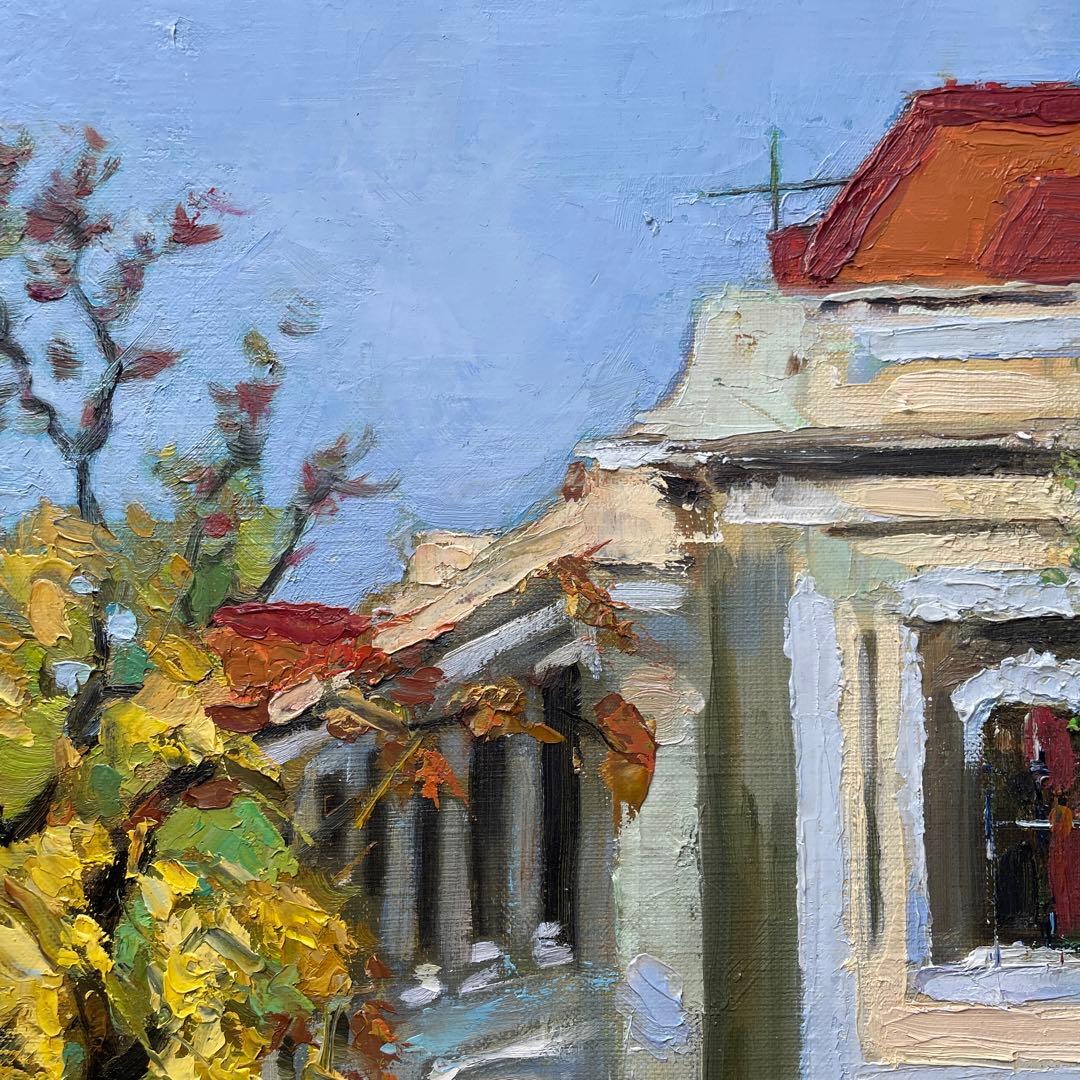 油彩画 F10 建物と自然 2020年