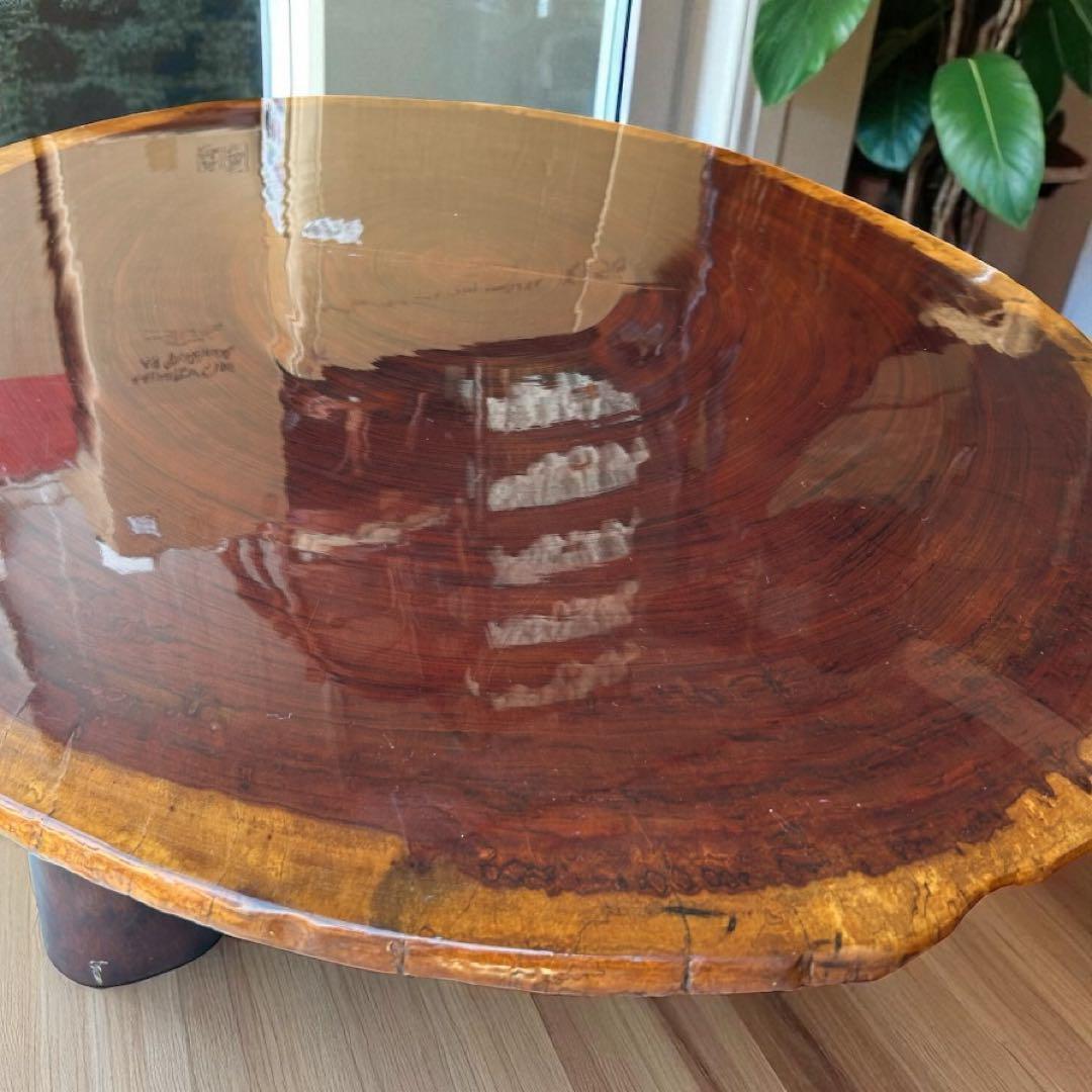 花梨✨一枚板テーブル 高級無垢材 ローテーブル 座卓 和モダン 天然木 鏡面仕上