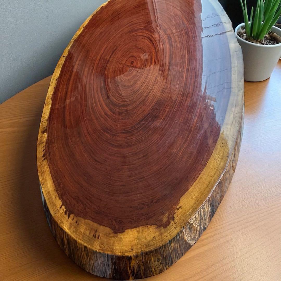 花梨✨一枚板テーブル 高級無垢材 ローテーブル 座卓 和モダン 天然木 鏡面仕上