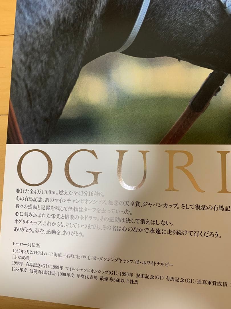 ヒーロー列伝　初期　オグリキャップ　シルバー　　B3 ポスター　JRA