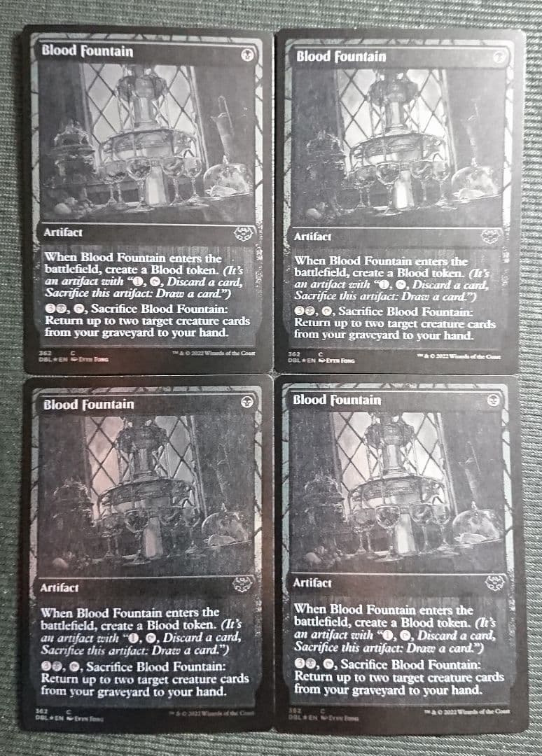 mtg 血の泉 モノクロ仕様 銀幕foil ４枚セット 英語版 dbl vow