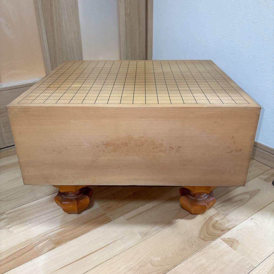 美品 碁盤 脚付き ヘソあり 天然木 厚さ17.3cm