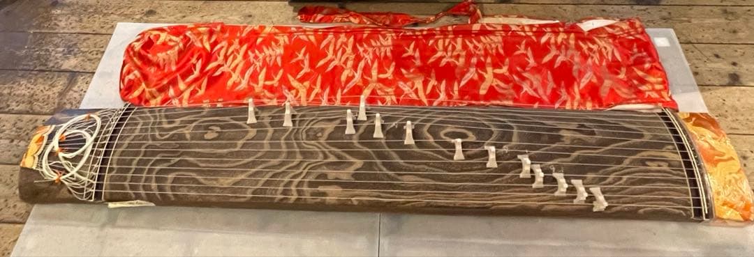 お琴 琴 和楽器 弦楽器 民族楽器 13弦 全長約185cm 中古 カバー付き
