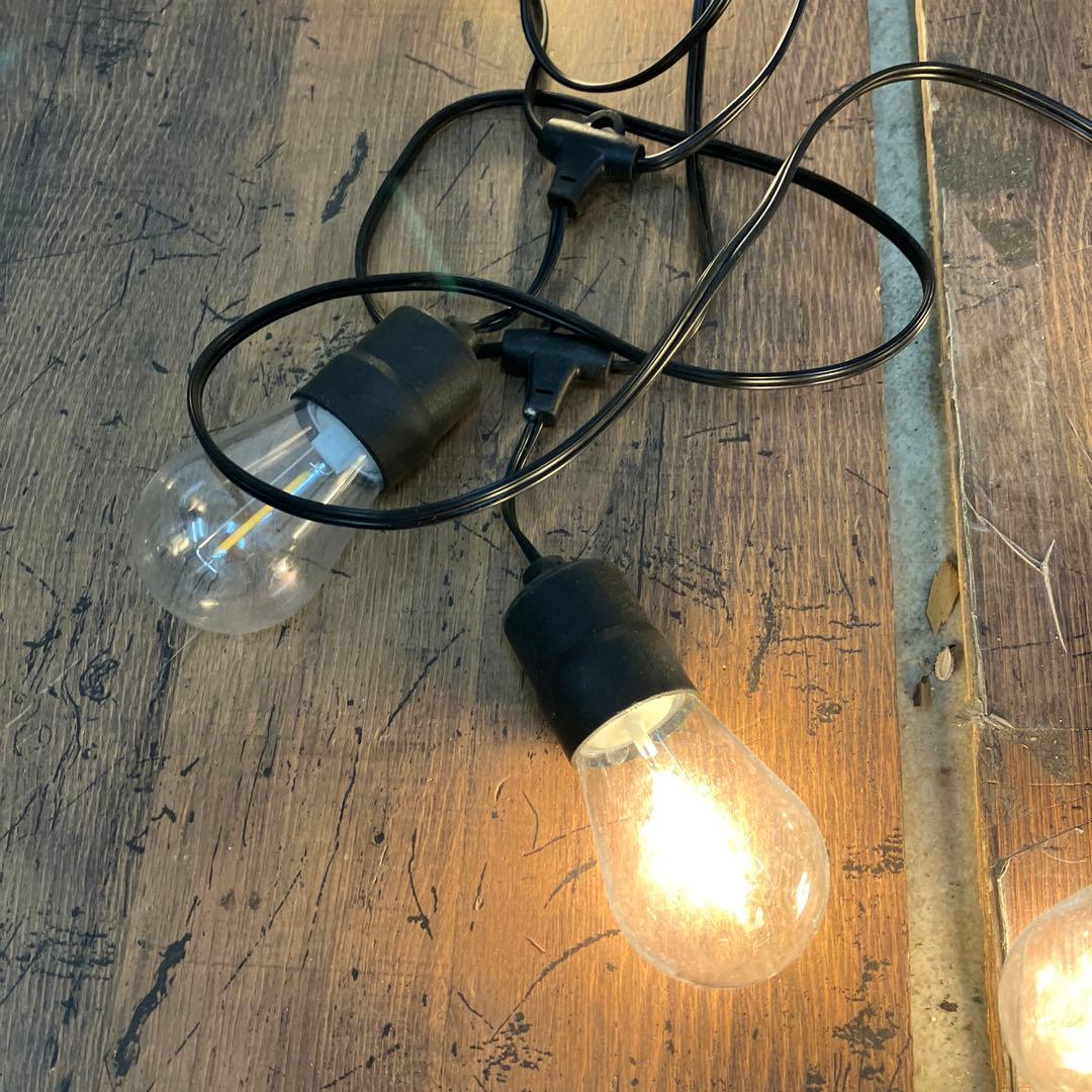 D-2 LED ストリングライト 20灯 電球色 キャンプ イベント 屋外用