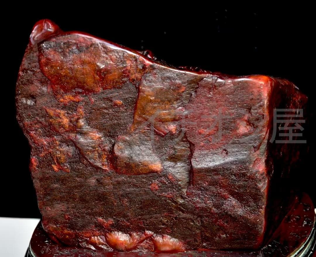 中国古美術 名家西鳳銘 寿山紅田黄石彫 大型置物 極細工 古擺件 骨董品 時代物