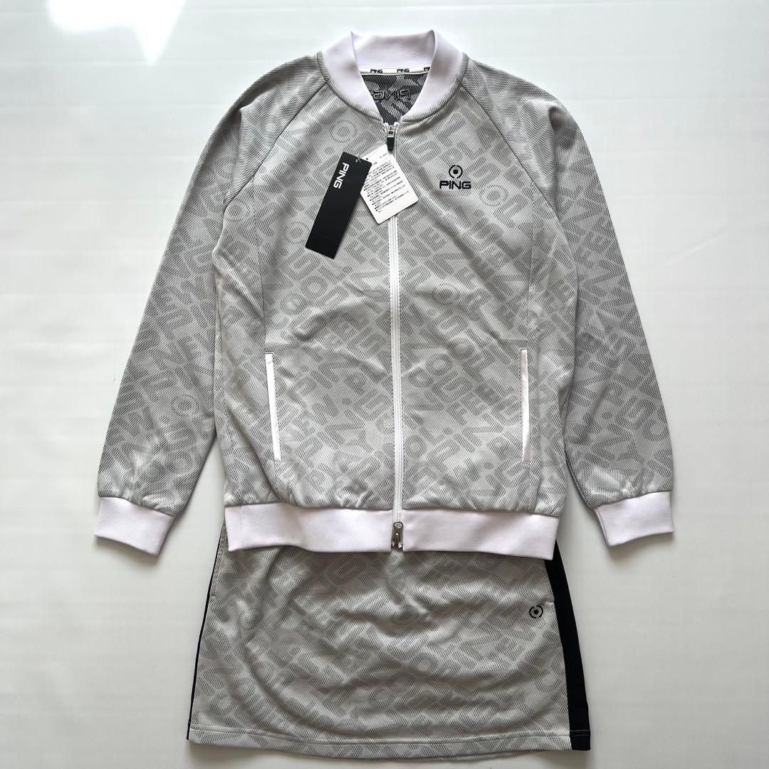 PING ピン　セットアップ　ロゴジャガード　ゴルフ　レディース　M 上下　白黒