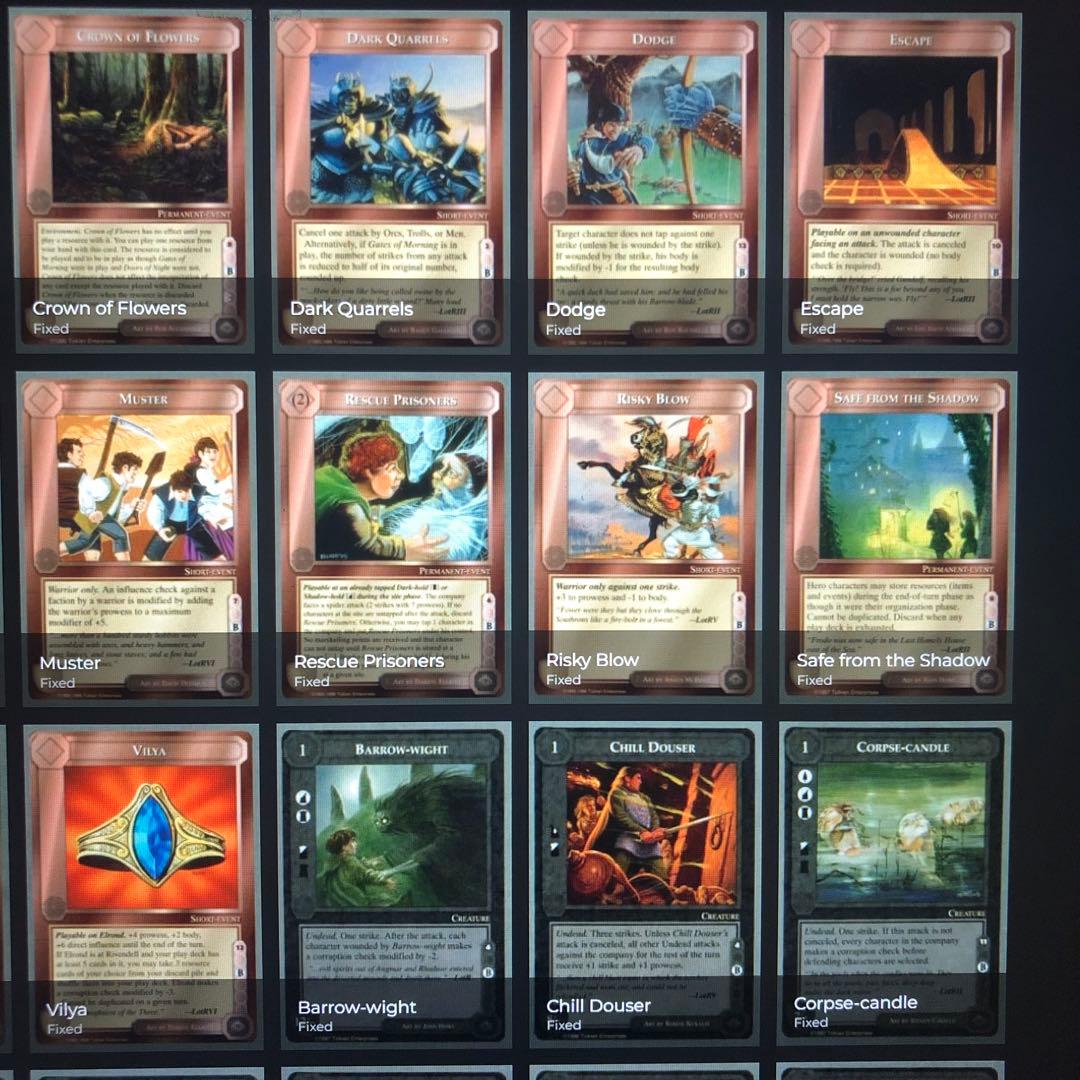 ミドルアース　カード　チャレンジデッキB ccg コンプ　指輪物語　希少