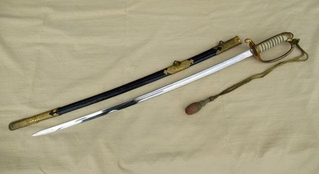 【海軍】 実物 指揮刀 刀緒 日本軍 軍刀 サーベル 骨董 アンティーク